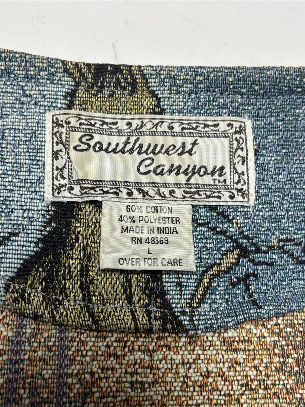 Southwest Canyon Women's Blue Horse Print Vest - Picture 11 of 11